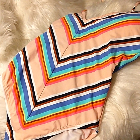 New with tags HOBIE sexy Pink Stripe Low back Surfer Girl Swimsuit Junior Teen - Picture 14 of 16